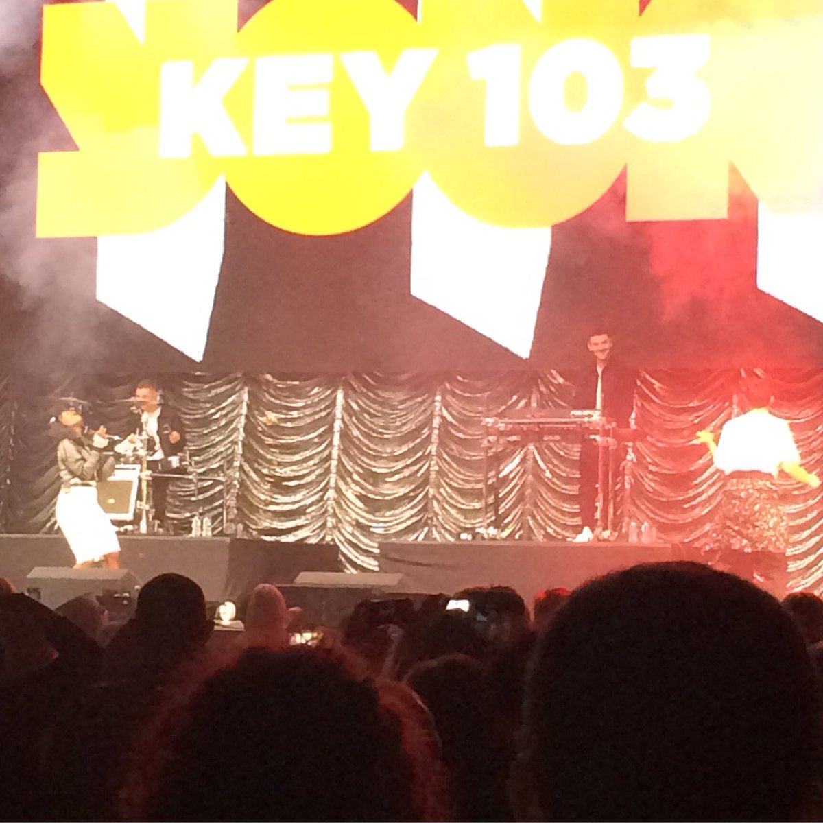 TheMcrCollege's tweet photo. Loving @cleanbandit ft. @louisa What a duo! #Key103SummerLive #ExperienceSummer #key103live https://t.co/7gbGGk90qX