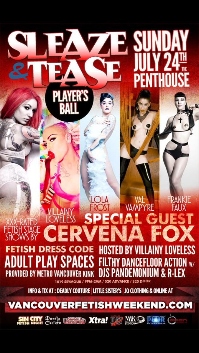 VanFetWeekend's tweet photo. Join us next Sunday for #vfw2016 at @Penthouse1947 with @CervenaFox @VillainousLove @LolaFrost and @Valvampyre #kink https://t.co/290307zNMW