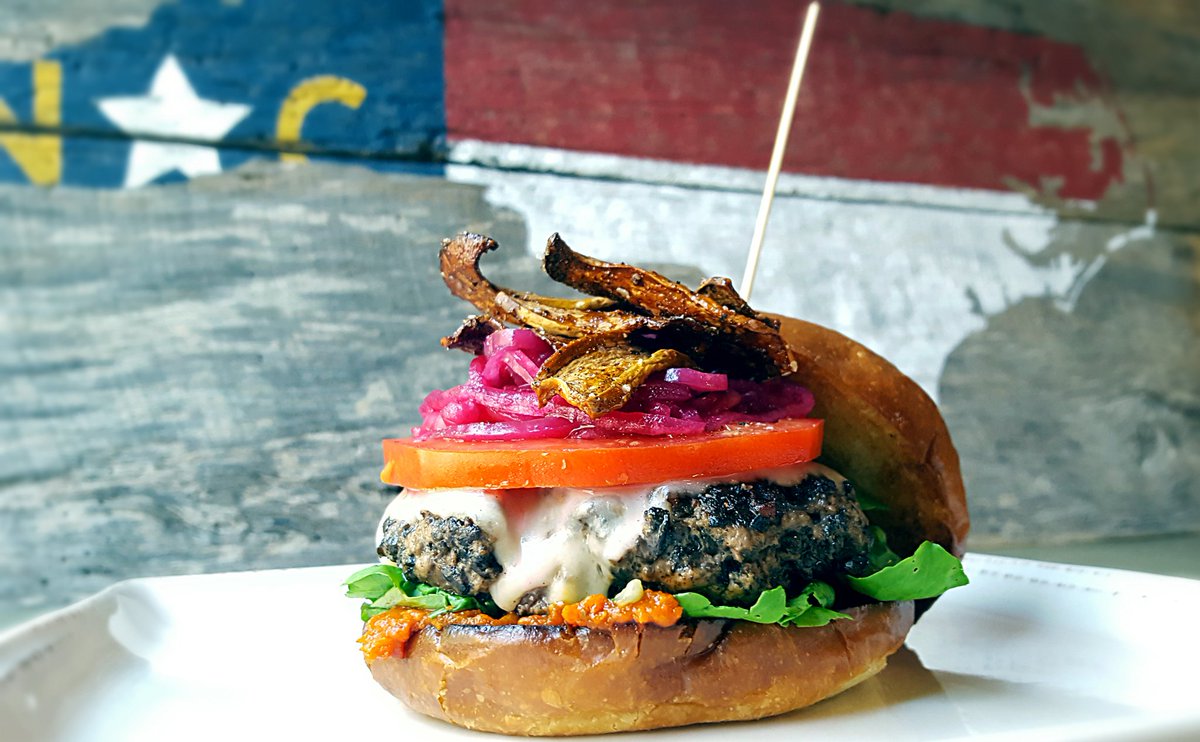 DogwoodSouthern's tweet photo. We are now offering $5 burgers for happy hour on Sat as well as M-F!  Bar and lounge 5-6:30. #clthappyhour https://t.co/ziWGwbVAAs