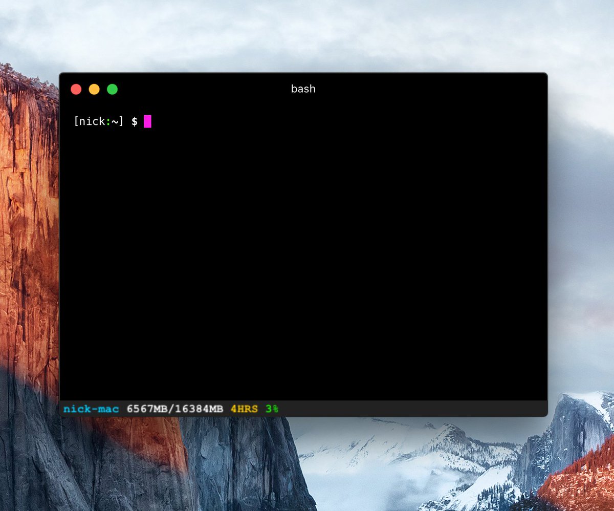 nick_tikhonov's tweet image. Quick and dirty status line plugin for #hyperterm - github.com/NickTikhonov/h…
