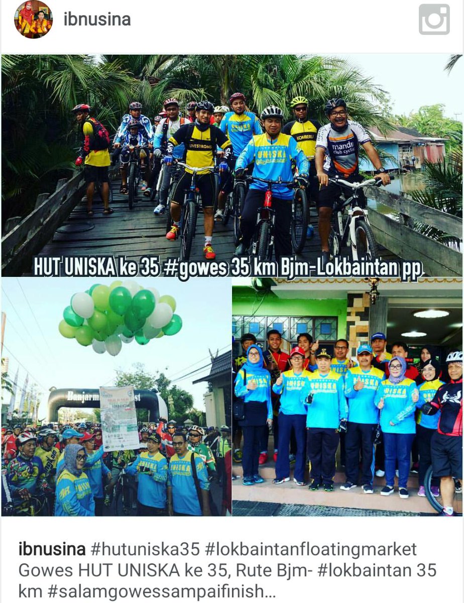 IbnuSina's tweet photo. #uniska ke 35 #gowes #banjarmasin #lokbaintan @MahasiswaUNISKA @aboebakar15 https://t.co/J9Pc2U9m8c