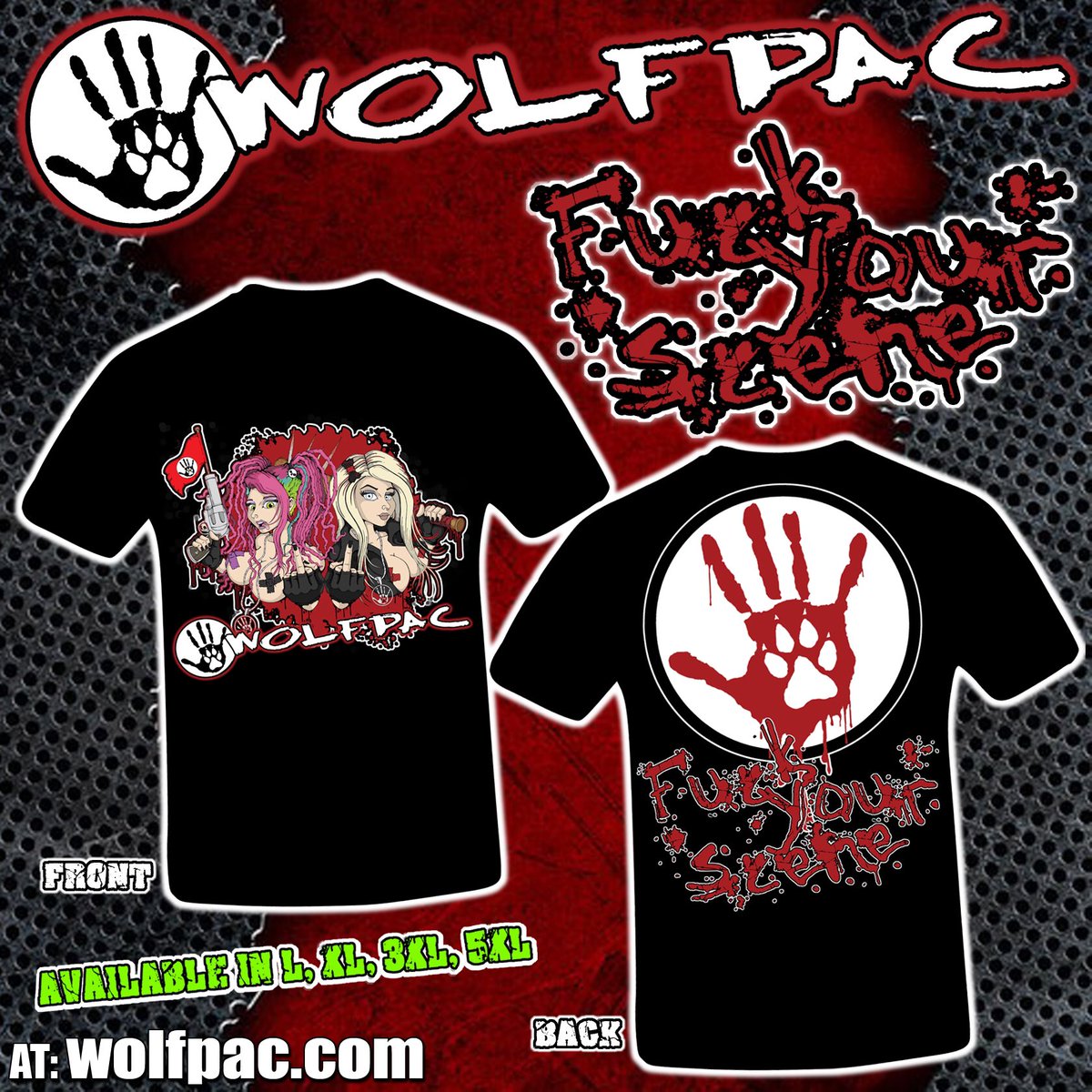 Failed2Miss's tweet photo. NEW @WOLFPAC "Fuck Your Scene" T-Shirt Available Now! Never fit in &amp; you couldn't care less! https://t.co/uQg6mV2Ibl https://t.co/JjUVKdkasn