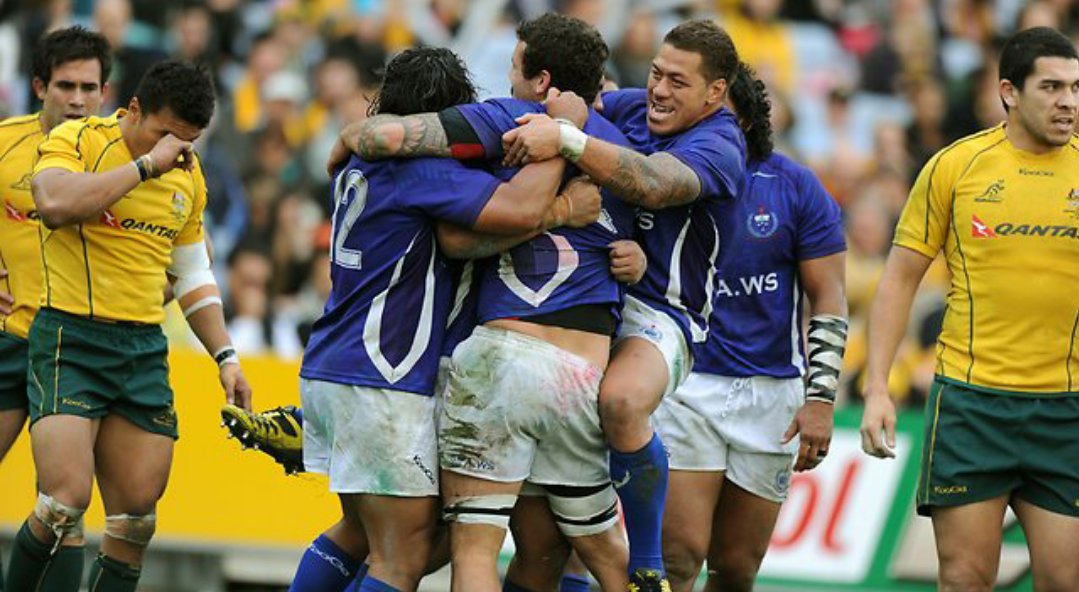 gothemanu2011's tweet photo. A look back 5 years ago today:
Manu Samoa's historic win over Australia @qantaswallabies 32-23 ahead of RWC 2011. https://t.co/YwnaxWd0Hw