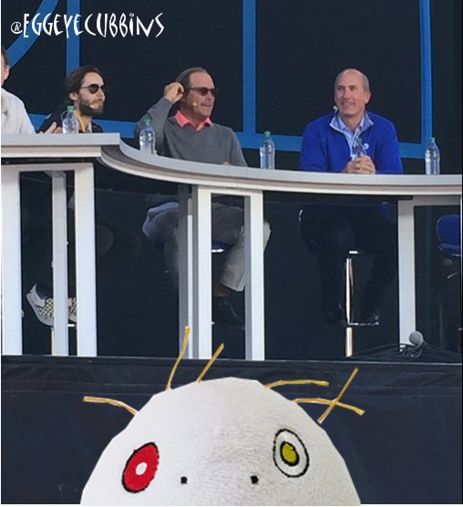 30FUMars's tweet photo. Looks like the boys had a busy day together 👌
 @ATTpark @JaredLeto + @EggEyeCubbins #EggTech https://t.co/kOX9tliNLx