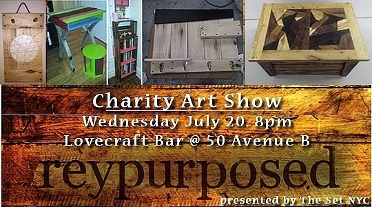 reypurposed's tweet photo. Shameless self-promotion. #CharityArtShow 7/20 @8. 
#ArtNYC #NYC #artNYC #homelessness #endhomelessness #finearts https://t.co/HrVjxe5L0P