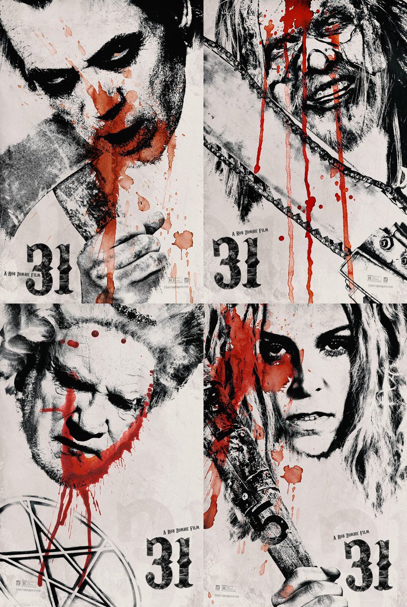 brokehorrorfan's tweet photo. Check out all for character posters for Rob Zombie's 31: https://t.co/u3a2zocWP0

Coming in September! https://t.co/rOgSO7M0w1