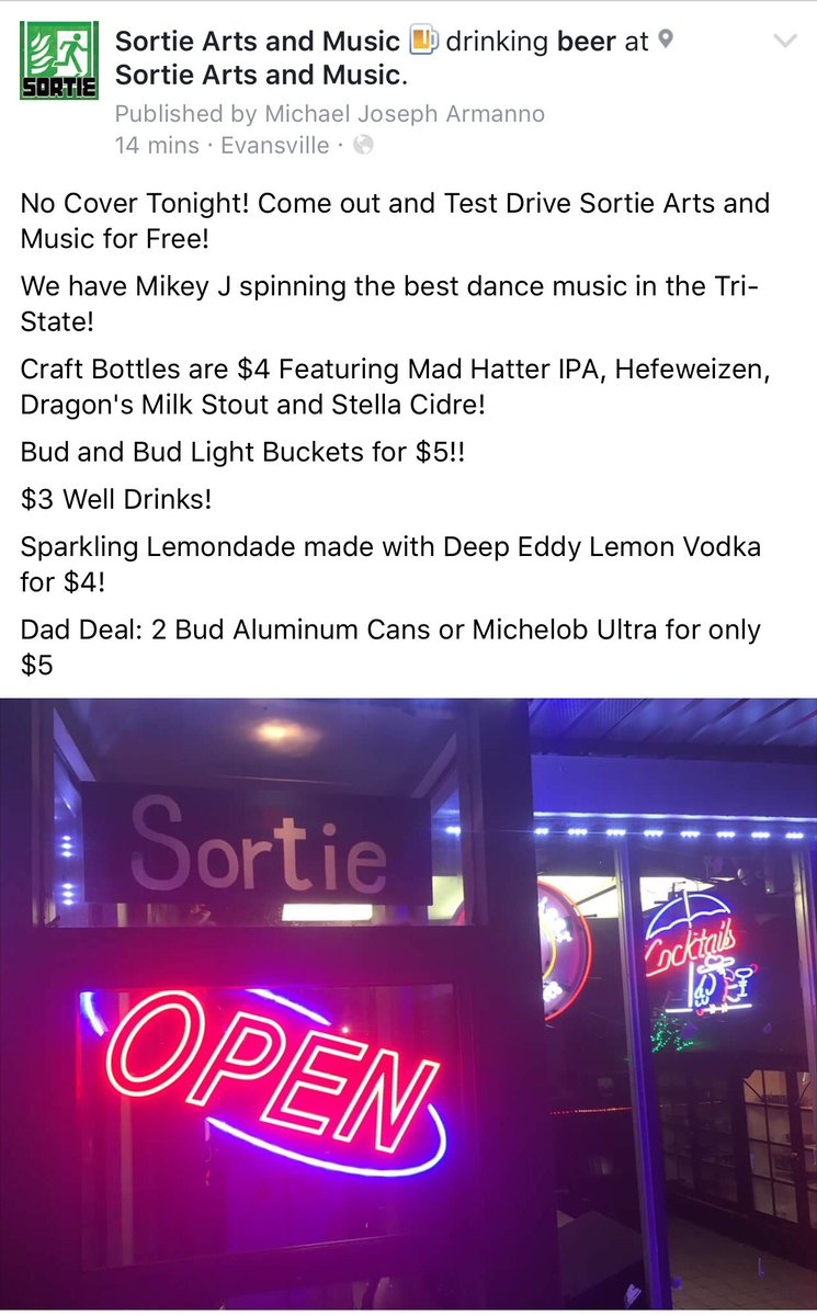 CaptainMikeyJ's tweet image. NO COVER AT @SortieMusic Tonight! Come out for a Test Drive!