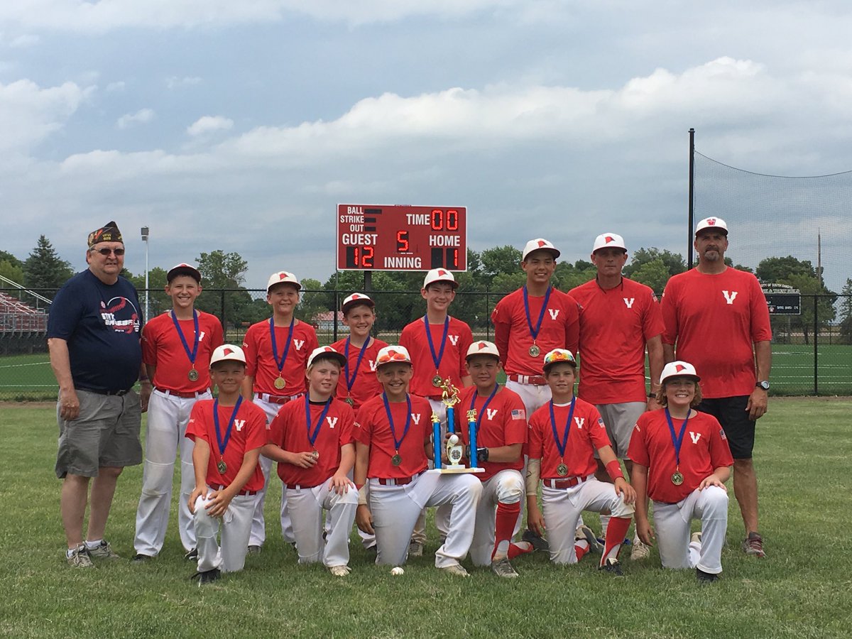 VermBaseball's tweet image. State A champs.  Good luck to the Vermillion 10&apos;s tomorrow in the State Tournament.  #bringithome #keepithome