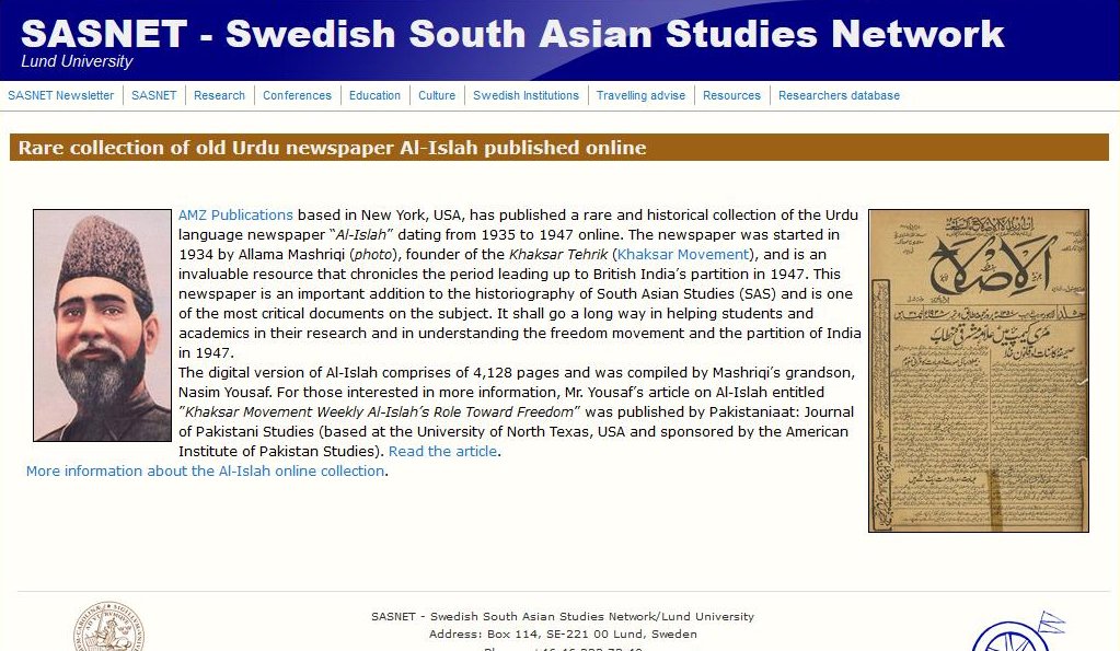 KhaksarMovement's tweet photo. Rare collection of old Urdu newspaper "Al-Islah" published online
https://t.co/5usoPBJeIc
@ProQuest @britishlibrary https://t.co/7n9EP0LuLx