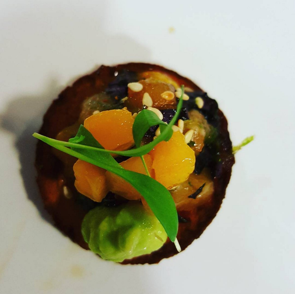 eatfishYVR's tweet photo. Dainty #poké bite with our wild @ocean_wise White BC Spring Salmon, courtesy of Chef Cliff @urban_tea. #ExploreYVR https://t.co/g5TguGkVJH
