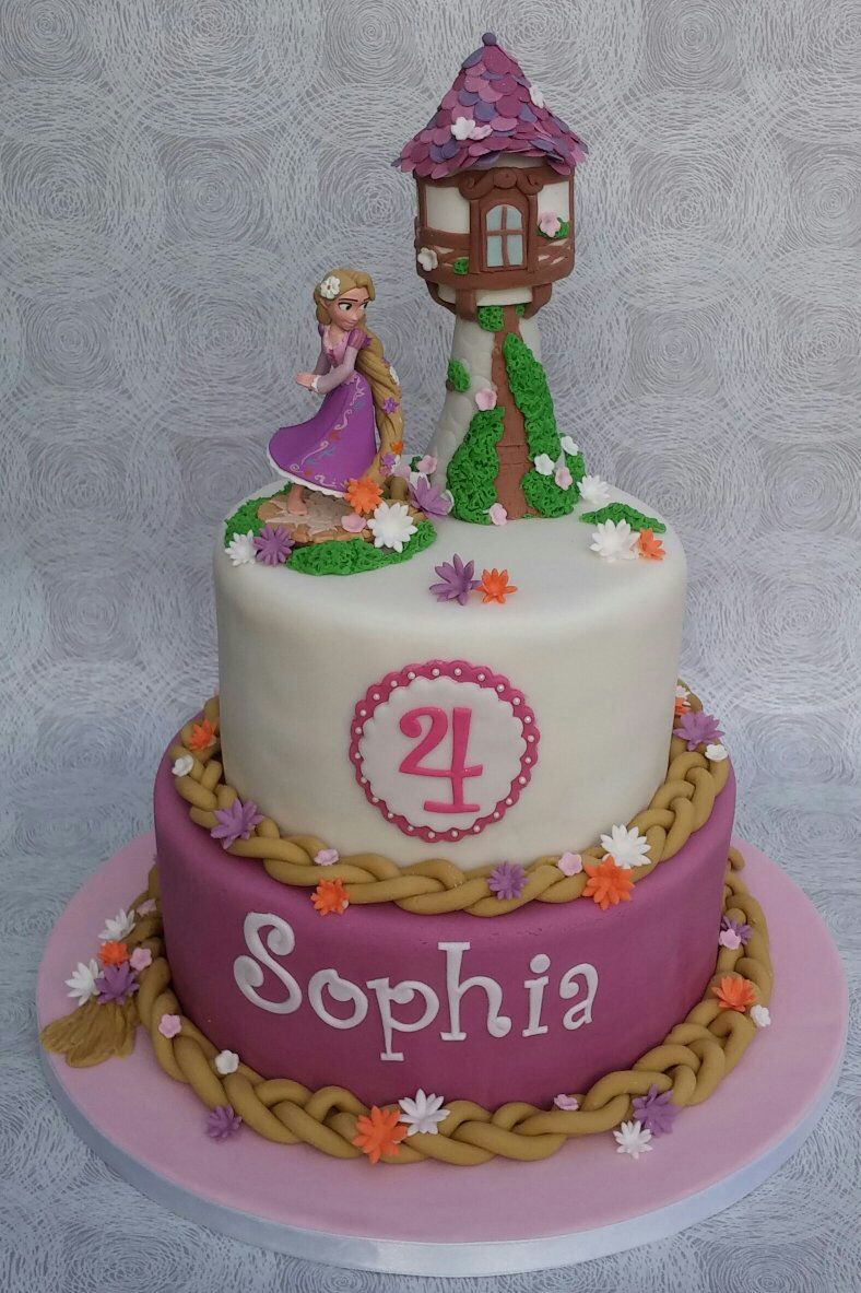 Tangled themed birthday cake with a handmade tower and lots of hair #cake #Morden #birthdayweekend