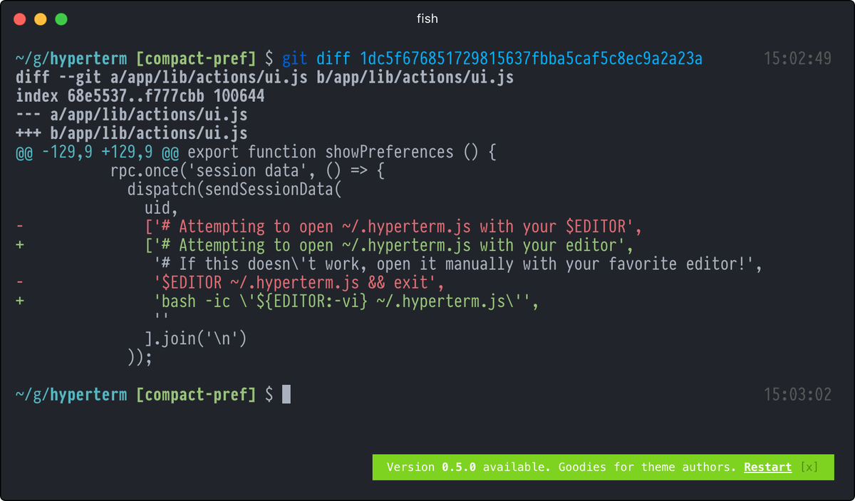 amiocn's tweet image. The version checker works like a charm! #HyperTerm