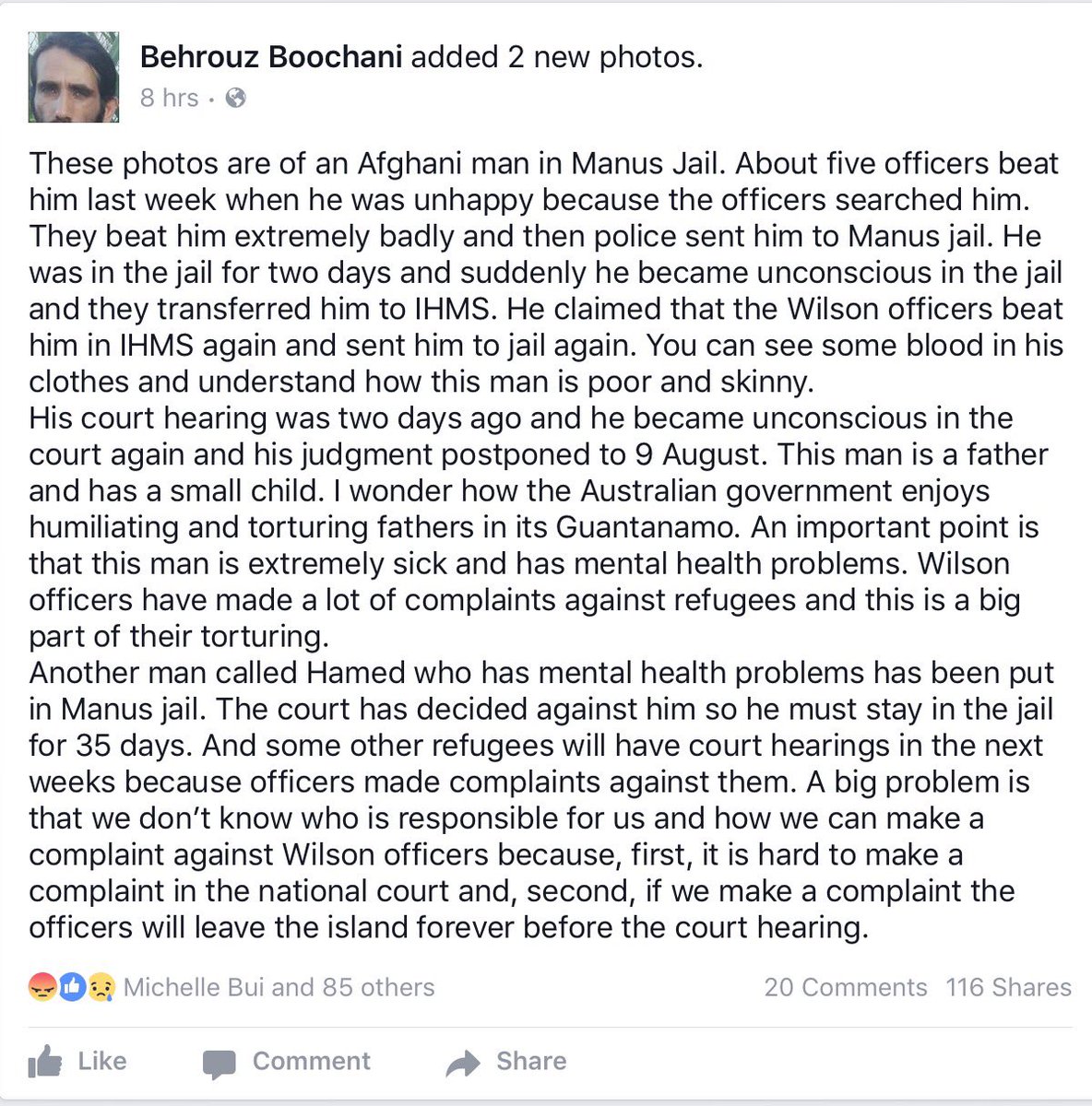 racvictoria's tweet image. The brutal &amp;amp; violent work culture of #WilsonSecurity &amp;amp; #Broadspectrum must come to an end #Manus