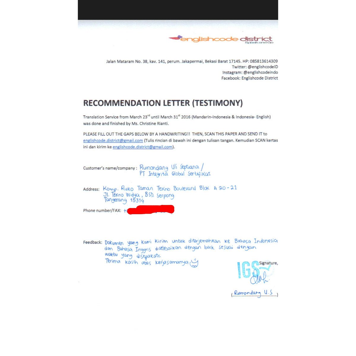 EnglishcodeID's tweet photo. [Testimony Section] several testimonies and feedbacks from our respected clients. https://t.co/Zif2DkdSVB
