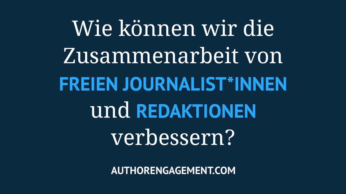 Ich suche freie Journalist*innen für eine qualitative Befragung! Mehr Infos: authorengagement.com Gerne RT