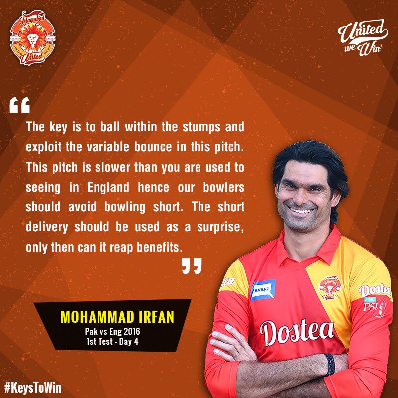 IsbUnited's tweet photo. YESSS!! @M_IrfanOfficial got it SPOT ON! Use the short delivery as a surprise  #KeysToWin #DimaghSe https://t.co/rOuTzBDHtO