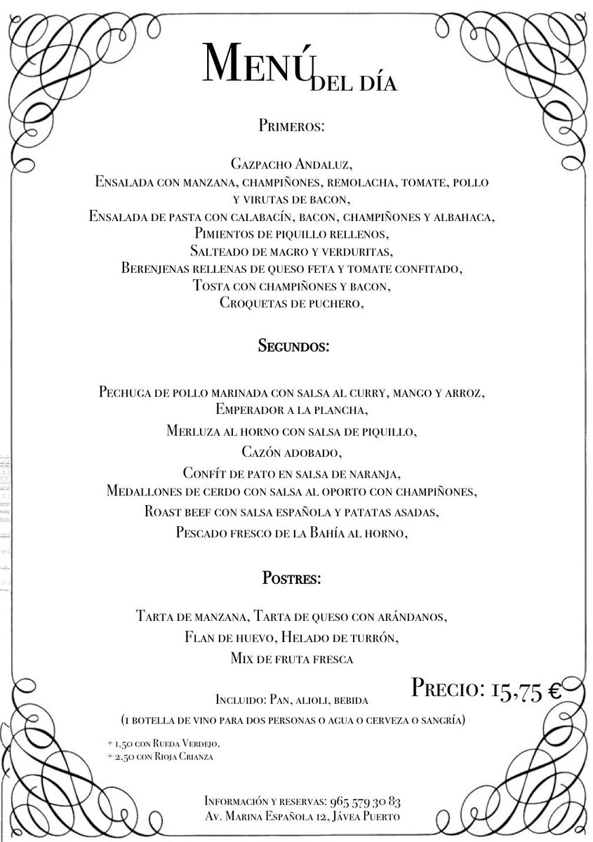 camariadejavea's tweet photo. Nuestro #menúdeldía cambia para el verano... #camaria #jávea #xábia #restaurantecamaria https://t.co/ce6Co1dXXE