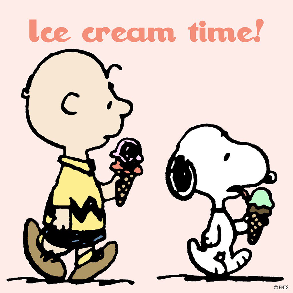 Snoopy's tweet photo. Ice cream for breakfast on #NationalIceCreamDay https://t.co/3k28D7DyYV