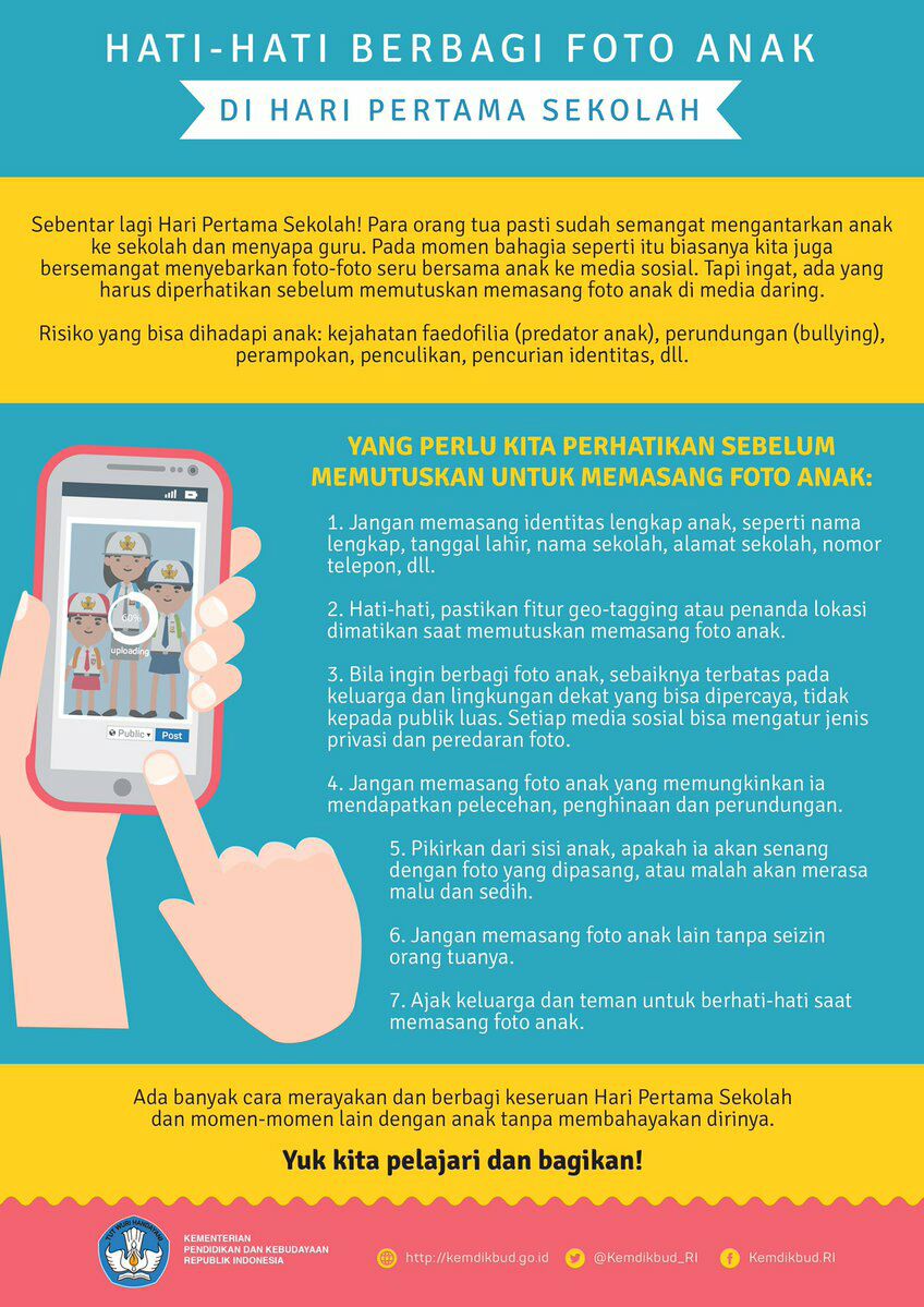 vaiyo's tweet photo. Besok timeline bakal rame foto2 anak hari pertama sekolah. Baiknya para ortu simak yg berikut sebelum upload foto2 https://t.co/f5lgrtxvfH