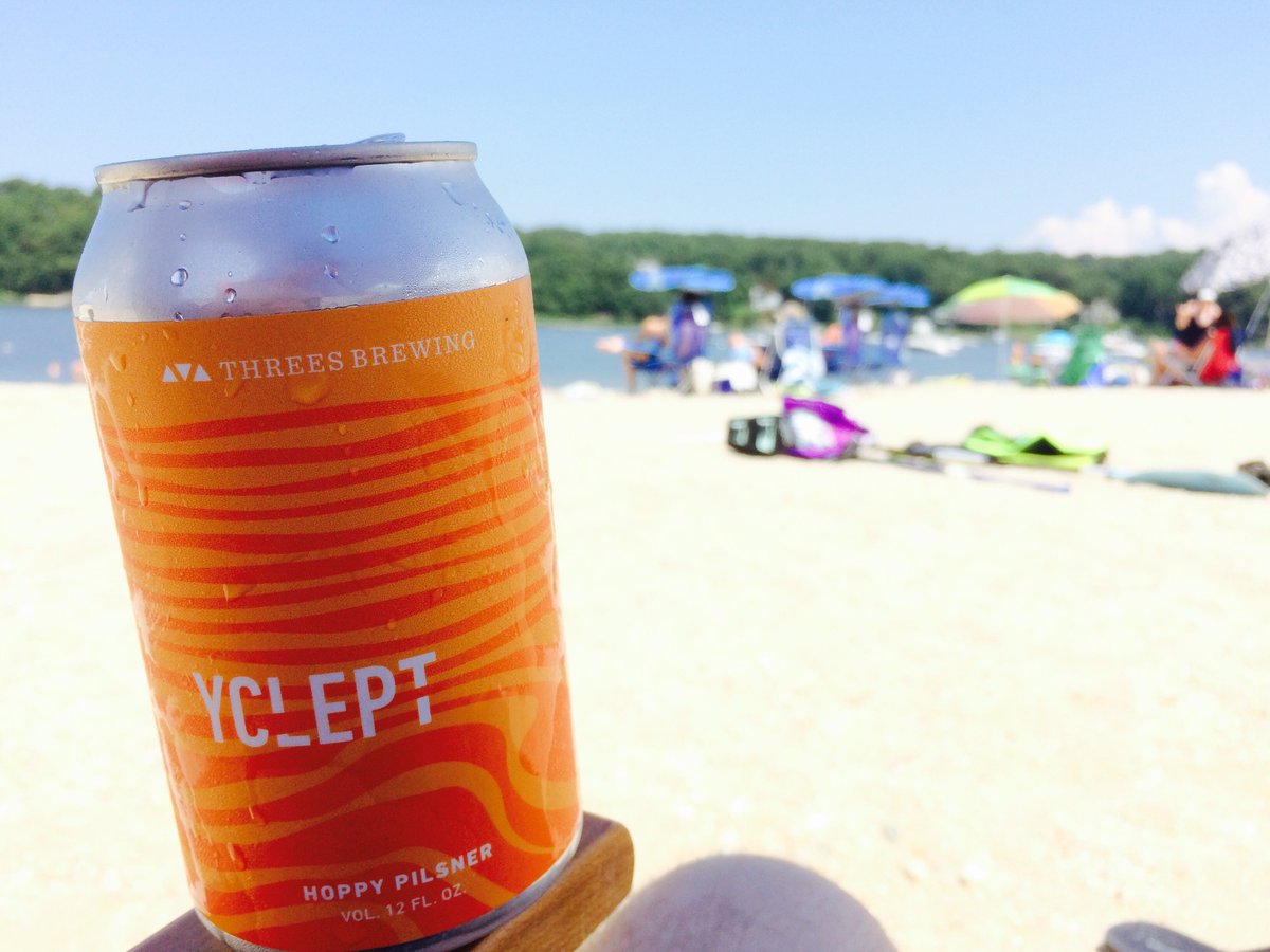 Thoroughly enjoying a <a href="/ThreesBrewing/">Threes Brewing</a> "Yclept" at the beach. #craftbeer #beertography