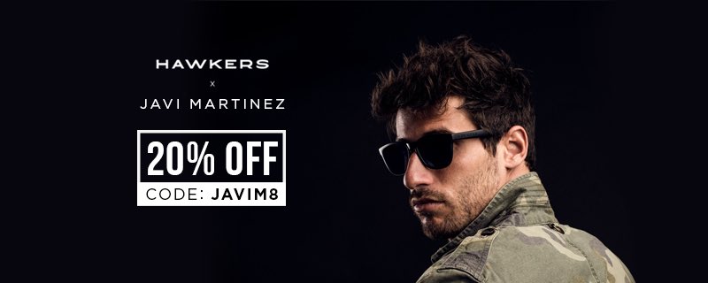 Javi8martinez's tweet photo. Under this crazy sun can't wait one minute longer to get my @HawkersCo sunglasses. Use my code to get ones! #Hawkers https://t.co/TiKrvXS7Pb