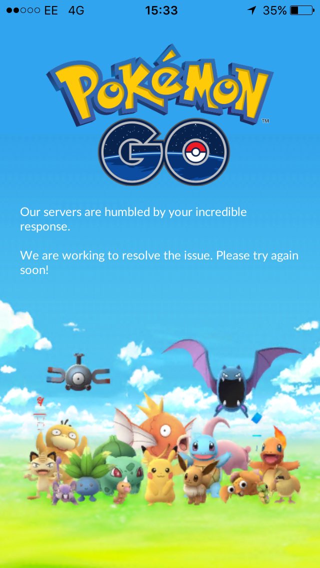 MitchellWhite94's tweet photo. @PokemonGoApp servers all down today aswell? everyone else is on it fine..... #Sortyourserversout https://t.co/KK3a6MnOtL