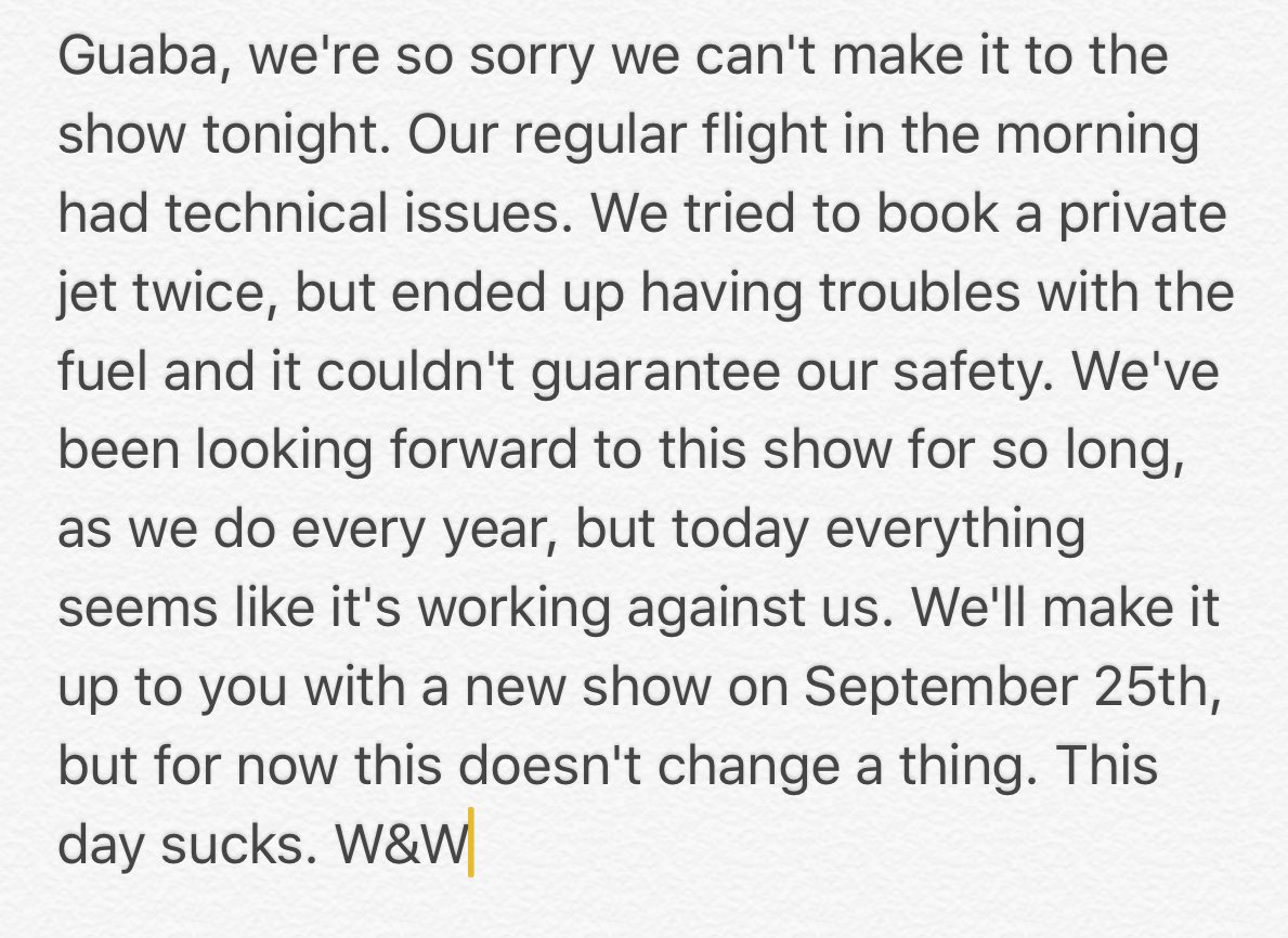 WandWmusic's tweet photo. Guaba we're sorry 🙁🙁 https://t.co/FYXE5cGAMl