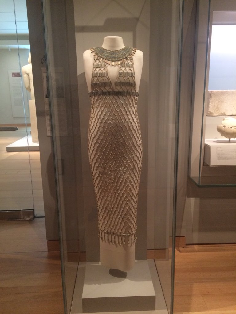 bernarddonoghue's tweet photo. Completely astonishing - an Egyptian dress dating from c2530 BC reassembled from the body in a grave @mfaboston https://t.co/P7vF1yj2kT