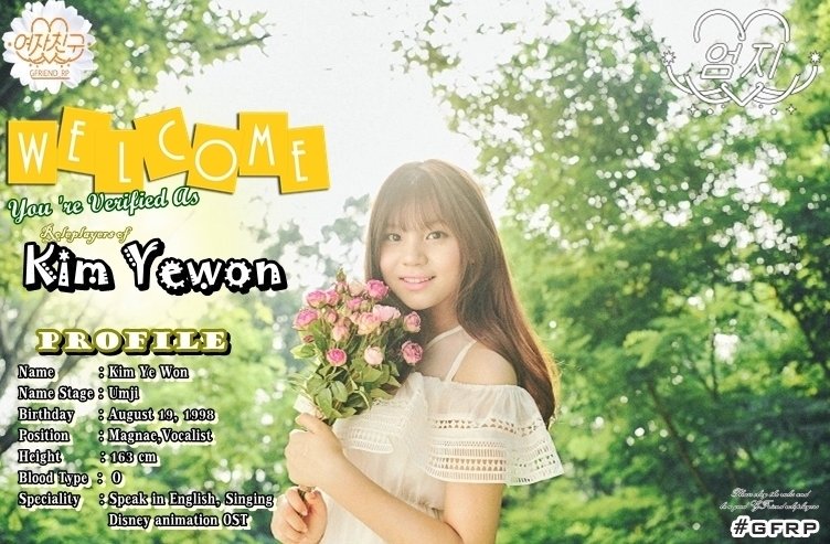 [UMJI] (✔) @umjiygf WELCOME GFRIEND MAKNAE KIM YEWON 🎉 PUT #GFRP AT BIO/LOC! PLEASE STAY &amp; BE A GOOD GFRIEND RPS ❤