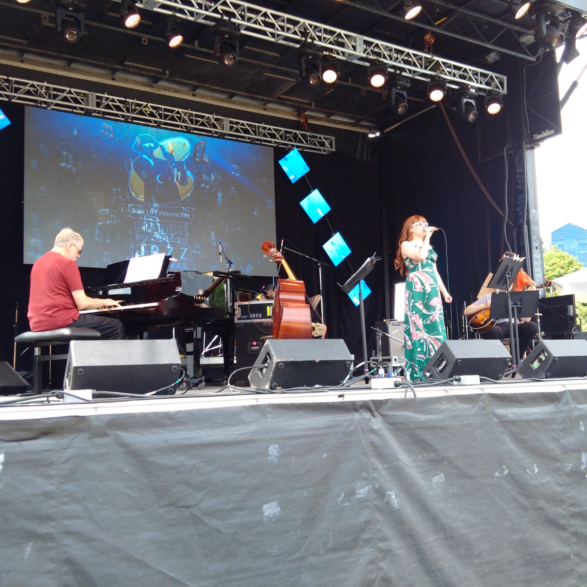JanaKGordon's tweet photo. Catching the fab @pantonda5 doing sound check @waterloojazz join us 1pm to catch her show! #WatJazz16 @SunLifeCA https://t.co/dvyflUUHxh