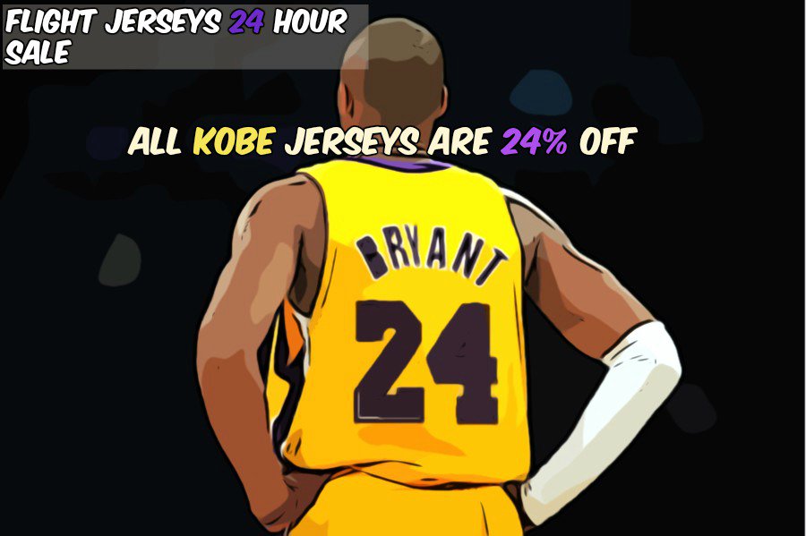 flightjerseys's tweet image. 24 HOUR SALE!!! Get 24% off on all KOBE jerseys by using promo code KOBE.
