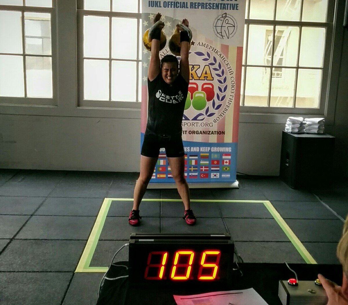 icechamber's tweet photo. ICKB Girl Sayaka Torra, 57kg bodyweight, 2 x 16kg jerk 105 reps. Her first competition with double 16kg. #ickb https://t.co/b7i9zgP9Jt