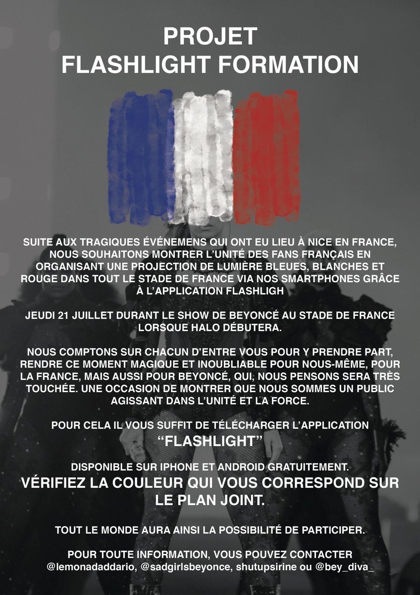 BEYONCEPURE's tweet photo. FRANCE, n'oubliez pas l'hommage aux victimes des attentats de #Nice participez au FLASHLIGHT FORMATION ce jeudi 21 ! https://t.co/3ax2YARWMr