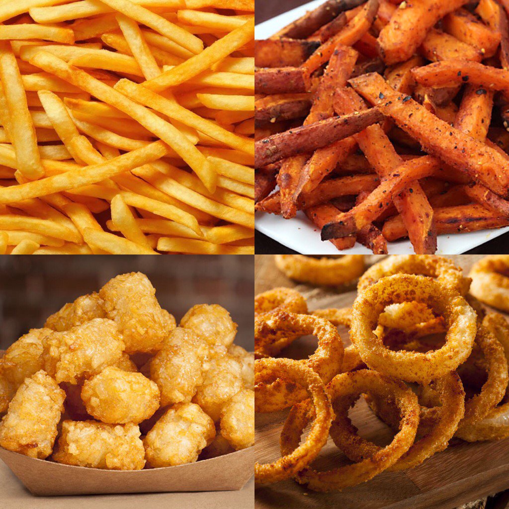 Hard Choices on Twitter: "Fries, Sweet potato fries, Tater Tots, Onion Rings  #1GottaGo… "