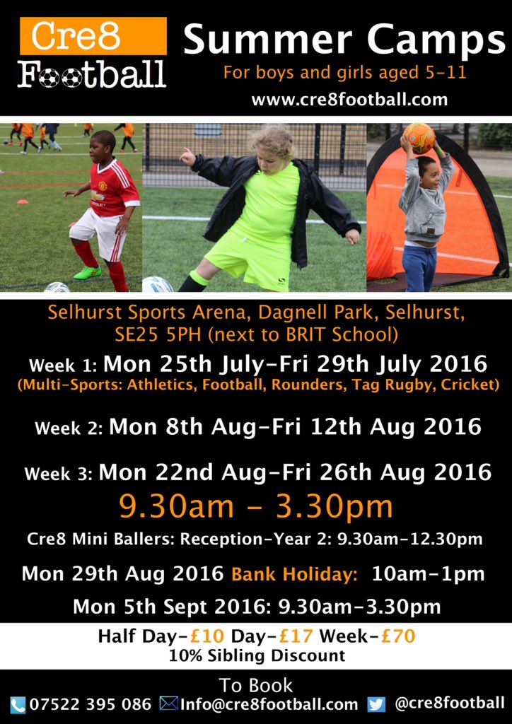 cre8football's tweet photo. Thanks to the families who have already taken advantage of our 10% discount which expires at the end of today. ⚽😀 https://t.co/b5ewMDLddK