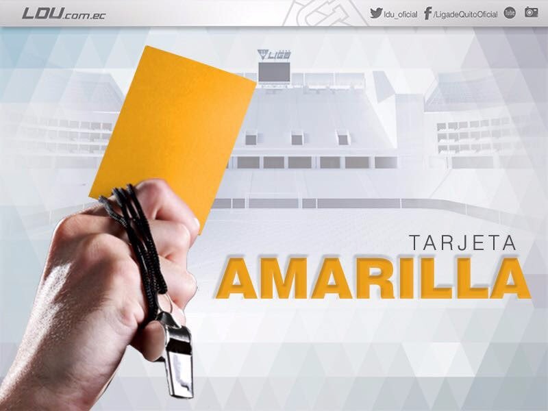 LDU_Oficial's tweet photo. 42' tarjeta amarilla para J. Quintero, quien cometió una falta sobre Uchuari https://t.co/dsOAM3zjUD
