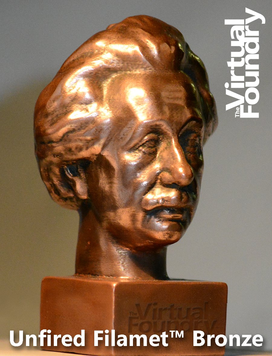 VirtualFoundry's tweet photo. Einstein in Filamet™ Bronze- Printed Buffed and Published in one afternoon. #filamet #virtualfoundry #3dprint https://t.co/JT1eOxVNV7