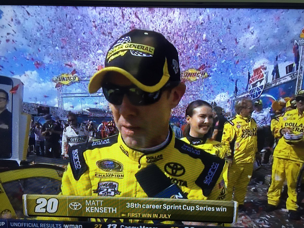 Congrats to <a href="/mattkenseth/">Matt Kenseth</a> and <a href="/JoeGibbsRacing/">Joe Gibbs Racing</a> on the win today! <a href="/ToyotaRacing/">Toyota Racing</a> <a href="/Toyota/">Toyota USA</a> <a href="/AmyPurdyGurl/">Amy Purdy</a> #livebeyondlimits