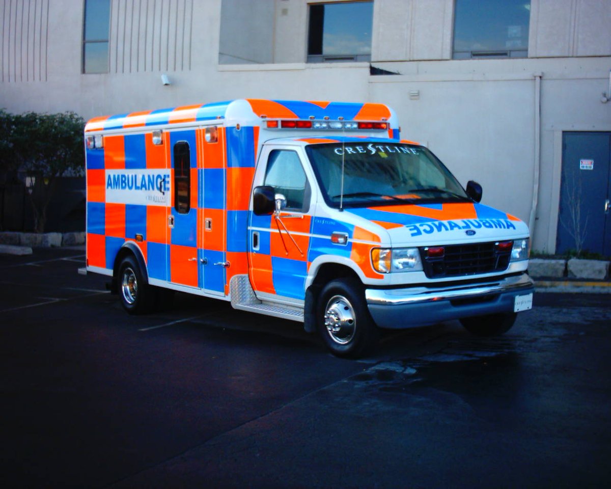 EMS pic of the day: #Crestline demo unit 2002 - no excuses for not seeing this ambulance