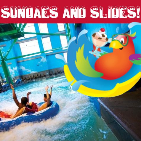OMACocoKey's tweet image. Come to CoCo Key's Sundaes &amp;amp; Slides for free ice cream for the first 100 kids 12 and under 1-2pm each day this week!