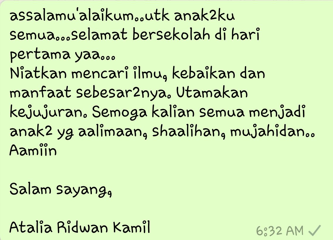 Semangat pagi anak anakkuuuu....doa bunda menyertaiii...