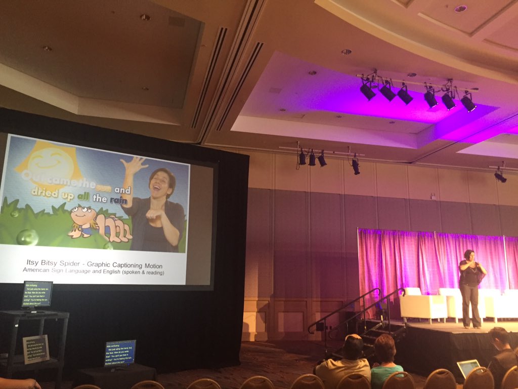 wwtbeth's tweet photo. We're thankful 2 @Terrylene for sharing her amazing new company 4 deaf toddlers! #WWT2016 #DeafCan @wonderwomentech https://t.co/ckKBRjs5uk