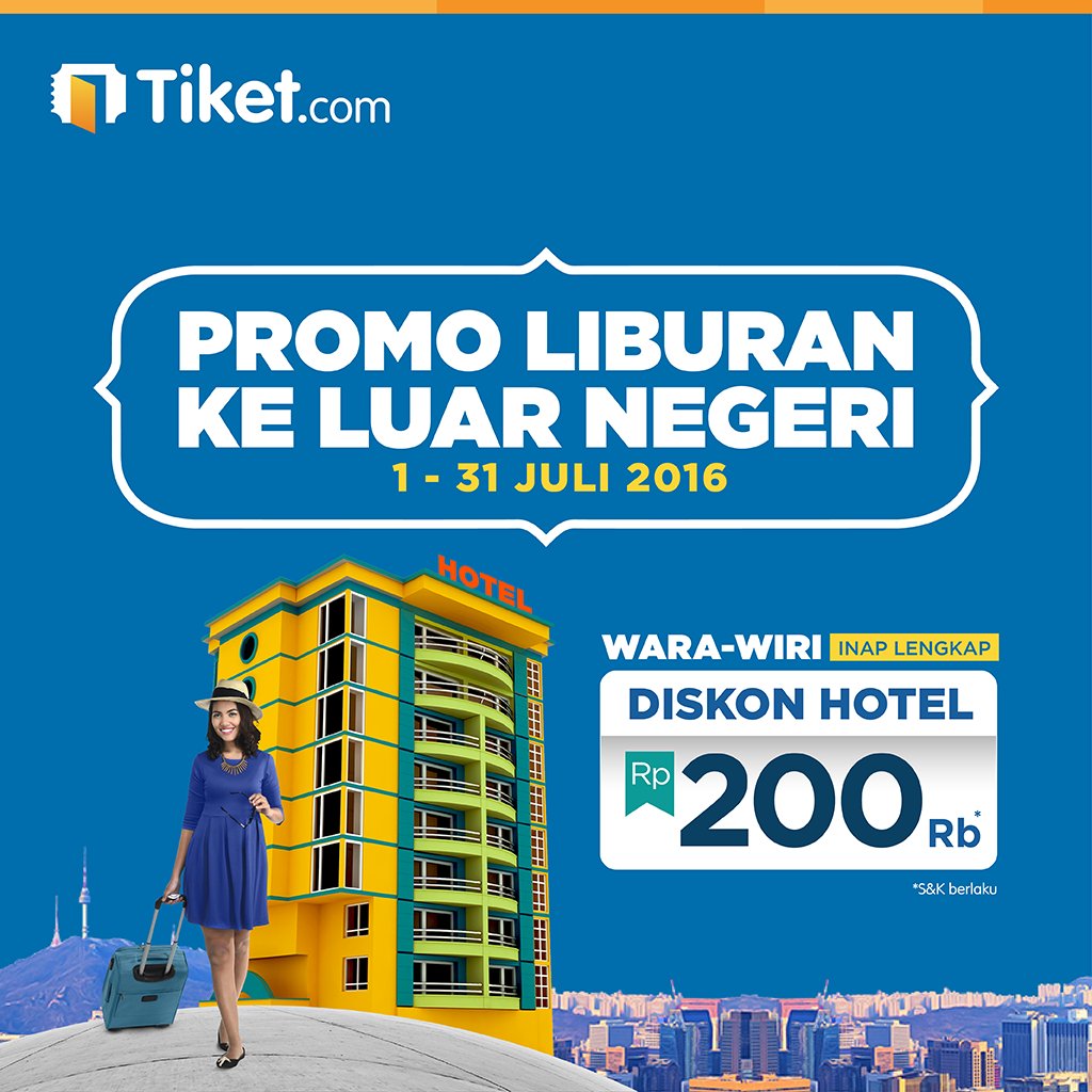 tiket's tweet photo. Hemat liburan keluar negeri bsm keluarga! Diskon hotel s/d 200rbu di 10 negara. https://t.co/3puchYbNYk #TiketPromo https://t.co/umlJO9PkDC