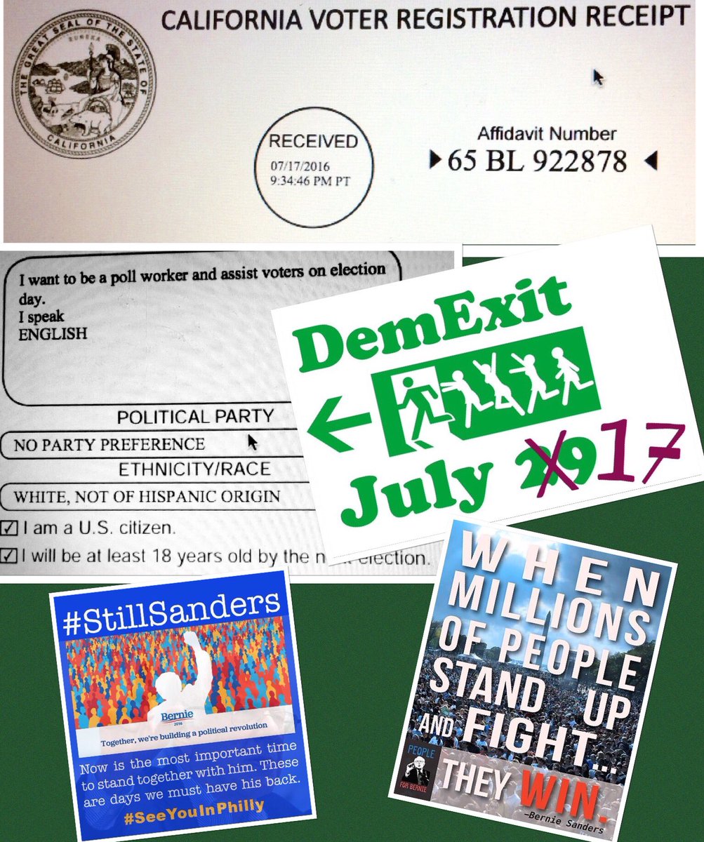 VeganLoveTeach's tweet photo. It felt so good.
#demexit #demexitnow #BernieOrBust #StillSanders #NeverHillary #demexittuesday https://t.co/Z2jBXSh4Lk