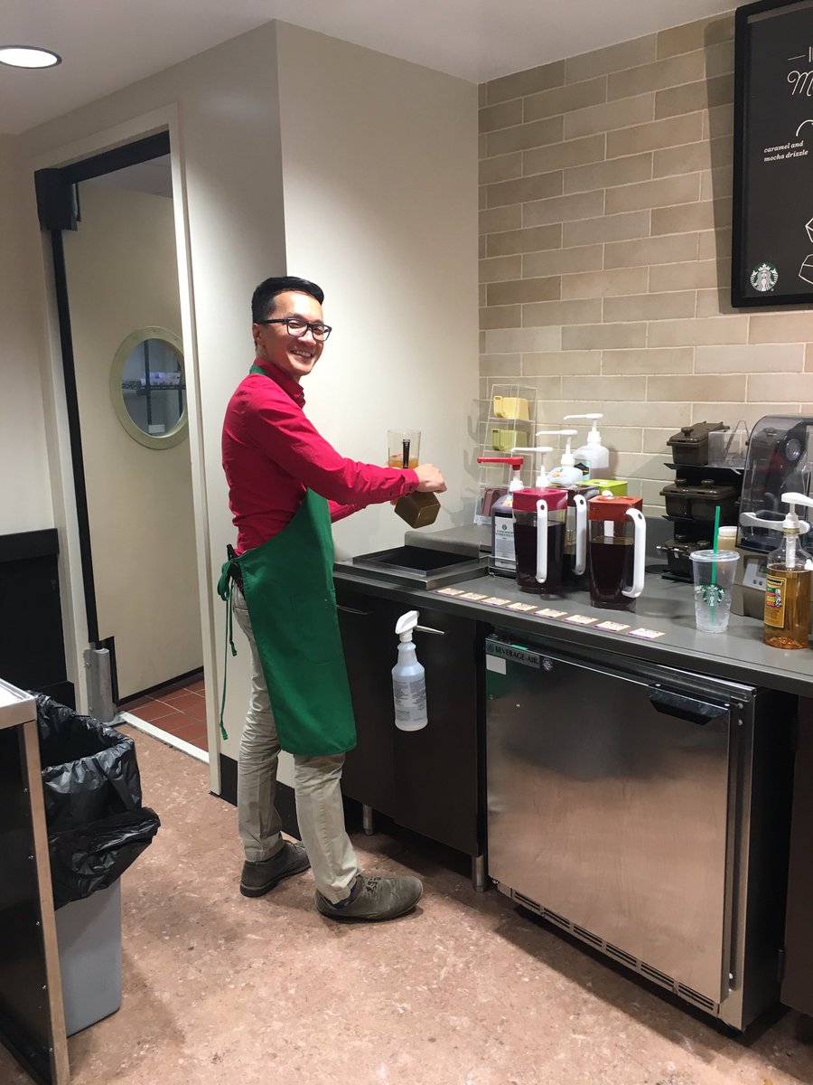 Vinh wants to show off his Starbucks barista skills <a href="/olchbe/">Olivia Bell</a> #0637