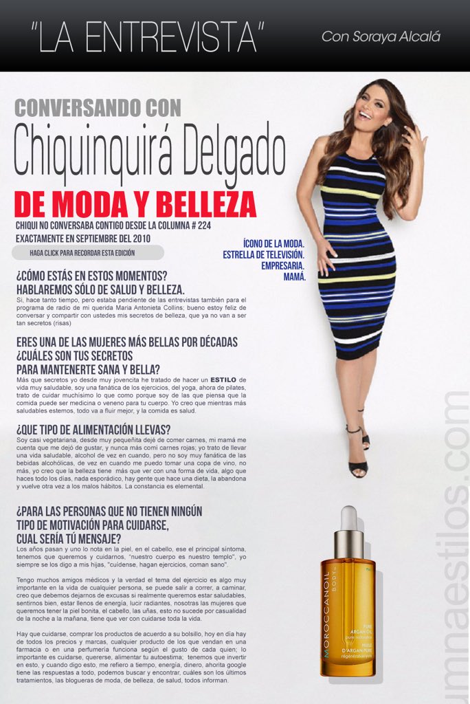 Hoy Es Domingo de #columnaestilos aqui va  "La Entrevista" con <a href="/chiqui_delgado/">Chiquinquira Delgado</a> columnaestilos.com/2016/estilos46…