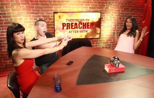 thestreamtv's tweet photo. Calling all @PreacherAMC fans! Head on over to the live chat https://t.co/9pedW7vo5y for @PreacherFanShow #Preacher https://t.co/tp1JN0ca0X