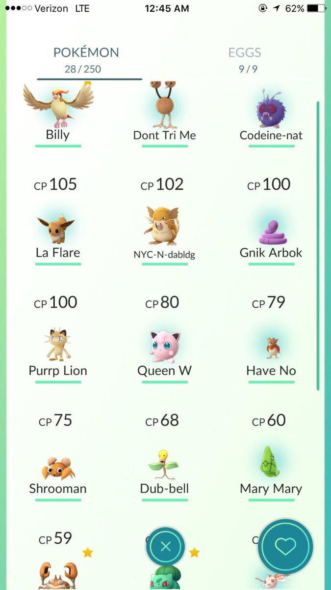 drink_l_ykcir's tweet photo. My Pokemon so far. #NoTeamYet #HaventEvenTrained #JustCatchingThesePokemans https://t.co/GwjFr1PL8c