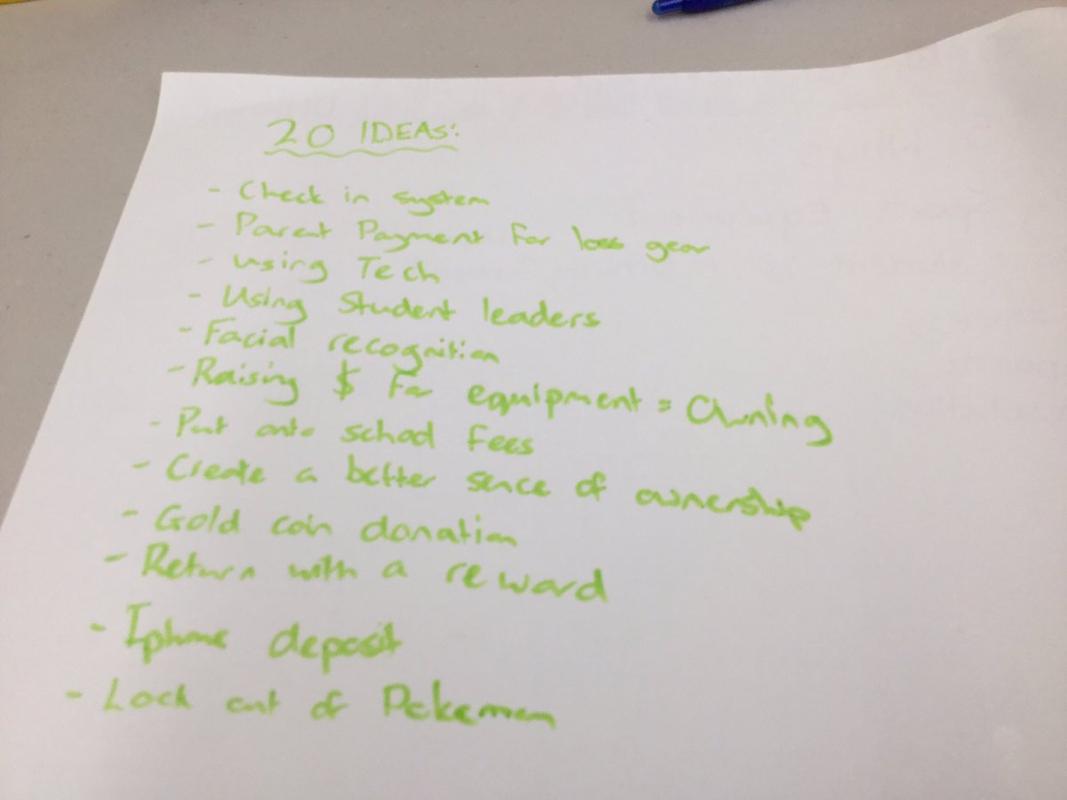 Hawkeman71's tweet photo. 12 ideas in 2 minutes. Solving the problem of missing sports equipment #NCDigital https://t.co/yxIzYF56PT