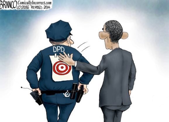 RepublicanChick's tweet photo. Thank you @POTUS for your race baiting agenda and your anti-cop rhetoric, you put a target in all cops in America https://t.co/jxXkGb1lME